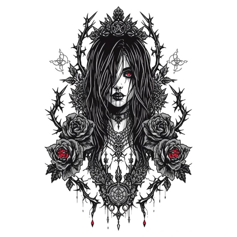 Gothic Rose Frame Portrait