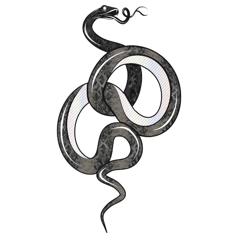 Fascinating snake in black glossy structure