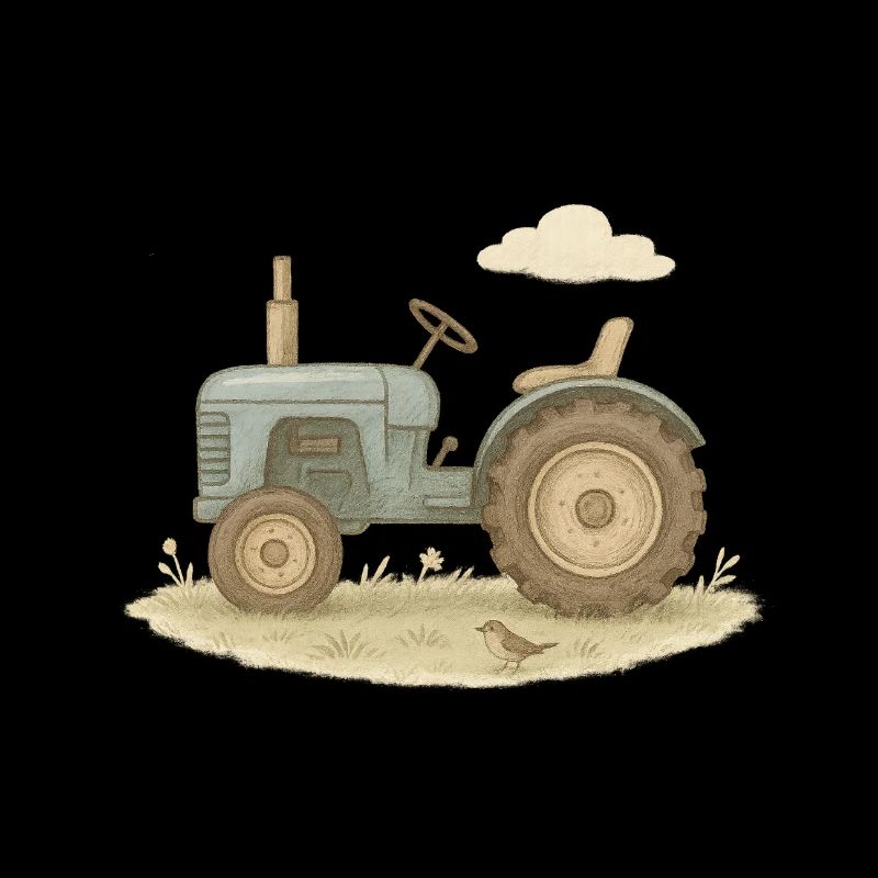 Blauer Oldtimer-Traktor