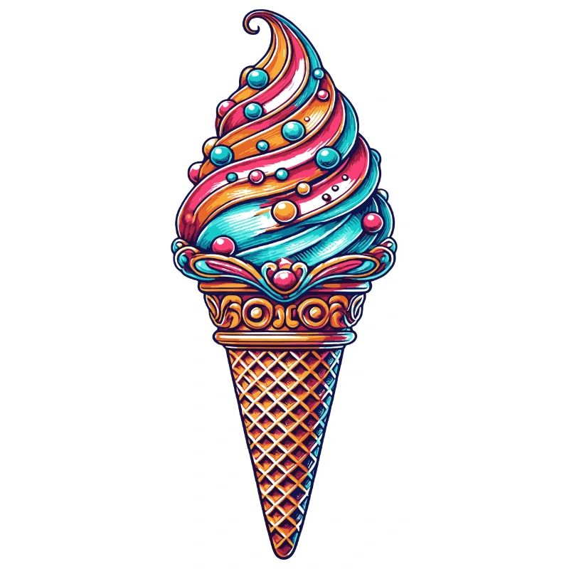farbenfrohe Eiskreation in lebendigen Farben