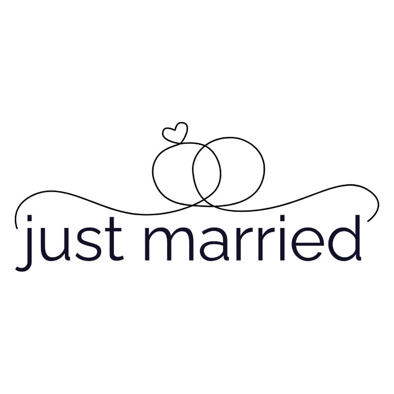 Just married - line design with wedding ring!