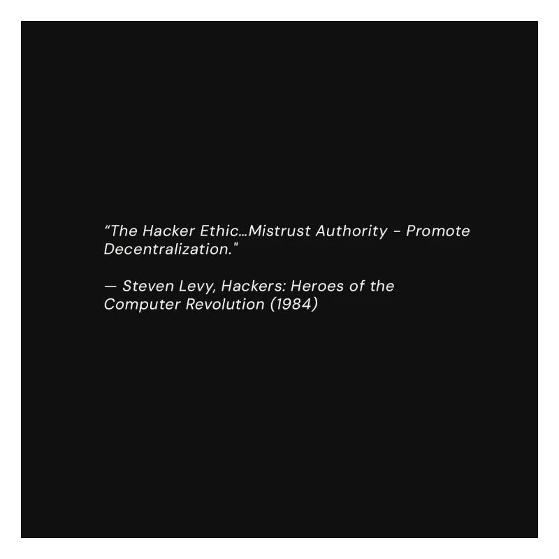 Hacker Ethics Quote on Black