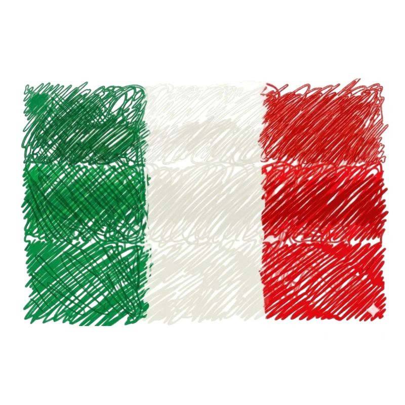 Scribbled Italian Flag