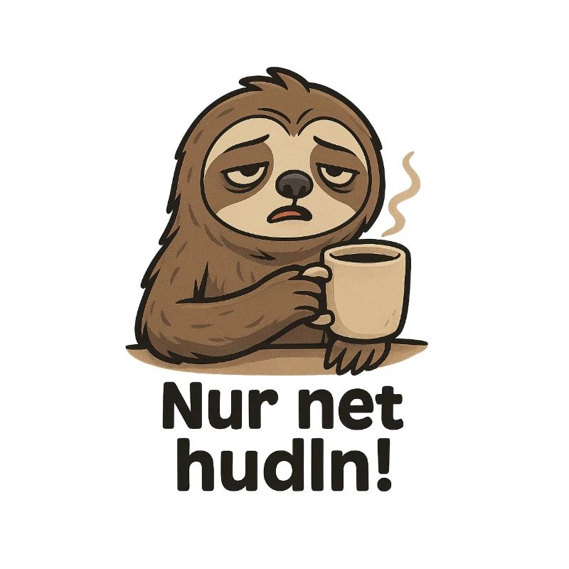 Sloth drinks coffee