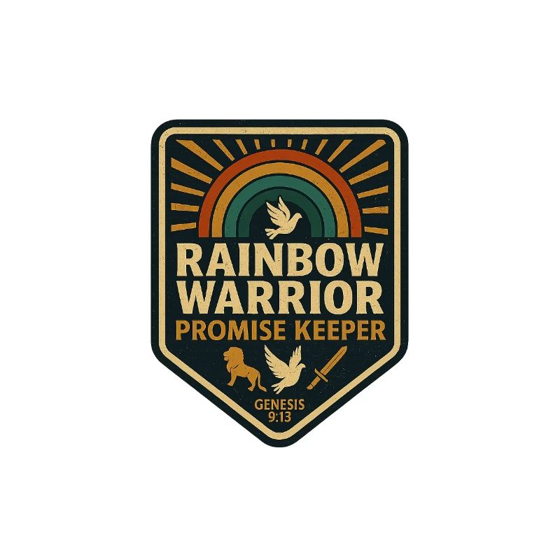 Christliche Kleidung. Regenbogen-Krieger Versprechen halten