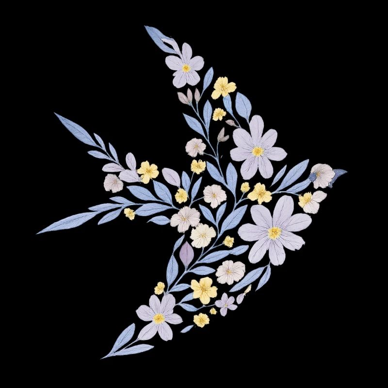 Nordic Floral - Soft Violet Bird