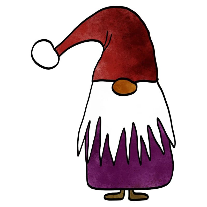 Gnome de Noël créatif avec chapeau aux couleurs déformées