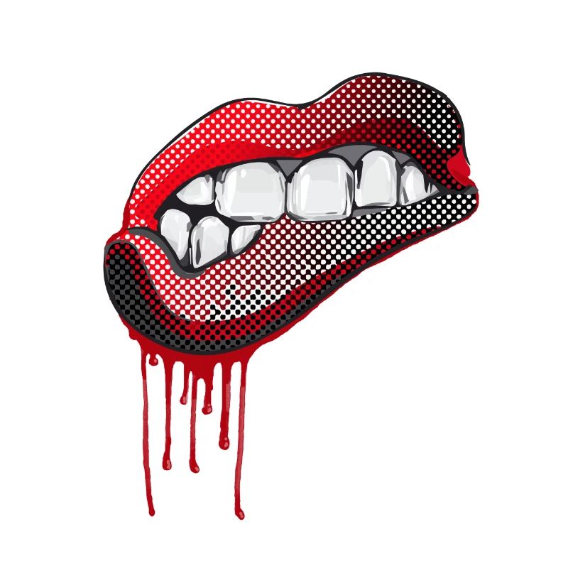 mouth lips pop teeth rock comic swag gang hipster