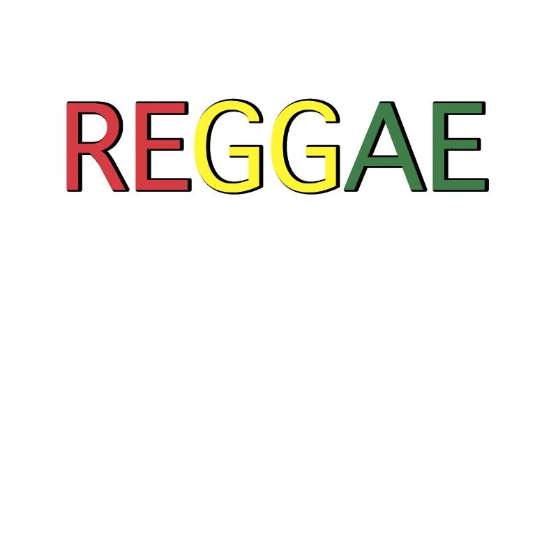 Reggae Farbcode Schriftzug