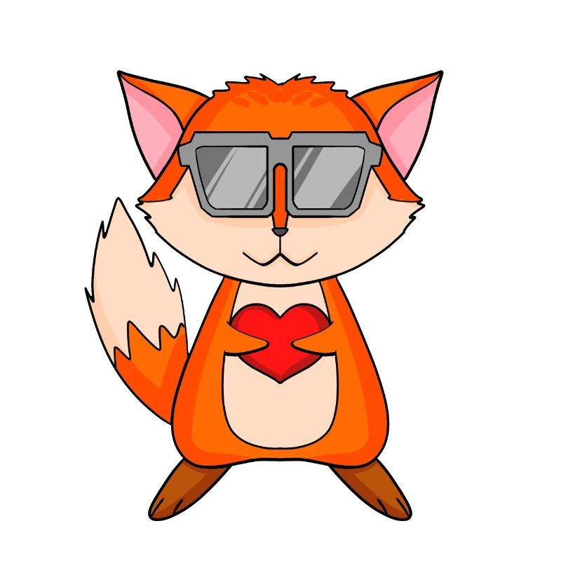 Fuchs mit Sonnenbrille und Herz