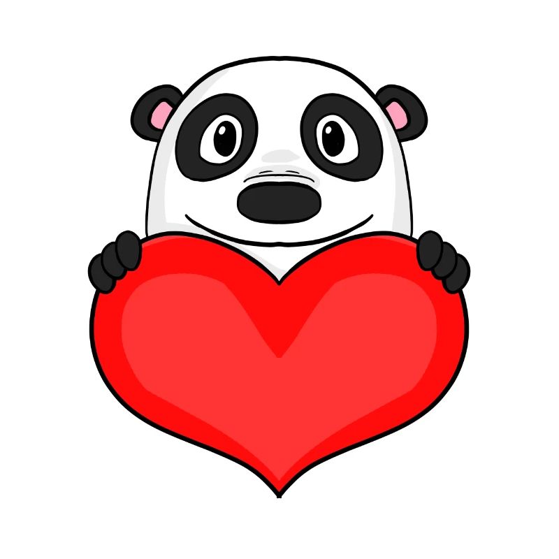 Panda mit Herz - Liebe Romantisch