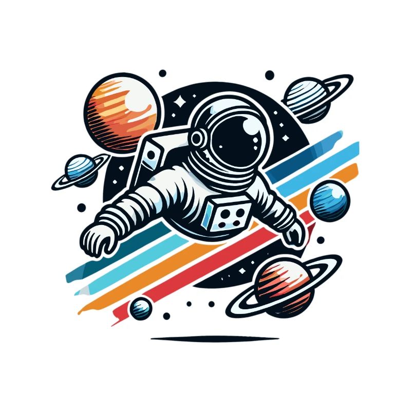 Rétro astronaute aventure spatiale planète