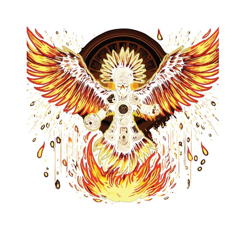 Phoenix Warrior with Flame Wings Aztecs