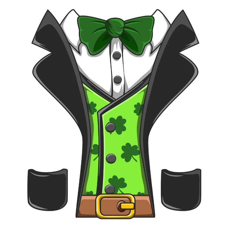 Leprechaun-Kostümweste, Fliege, St. Patricks Design