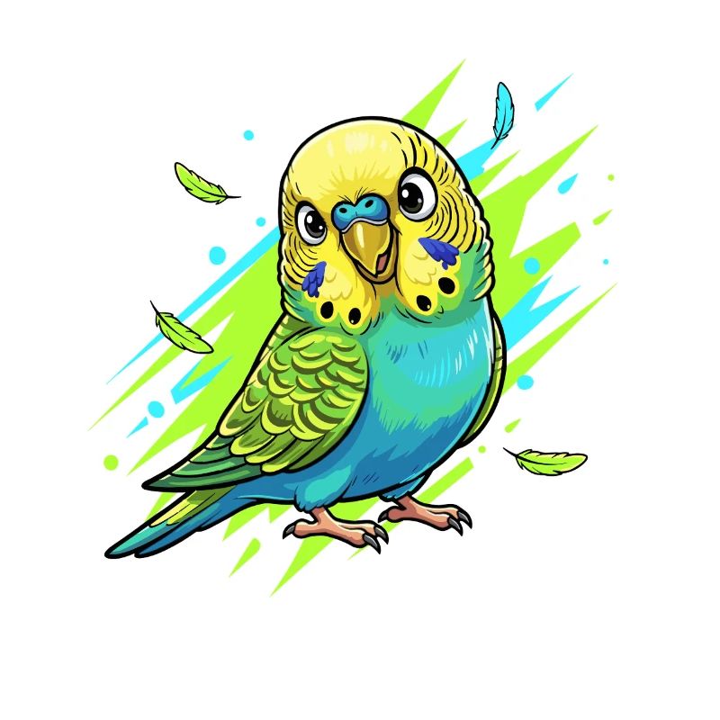 Explosion de couleurs de perruche néon