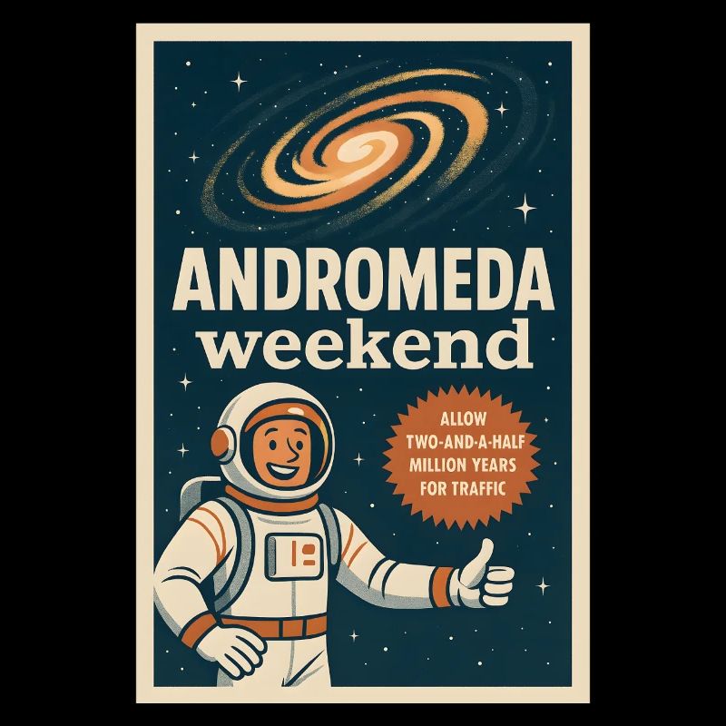Andromeda Weekend | Space Humor Retro