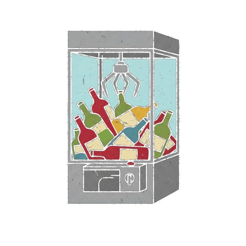 Vending machine style bottle crane