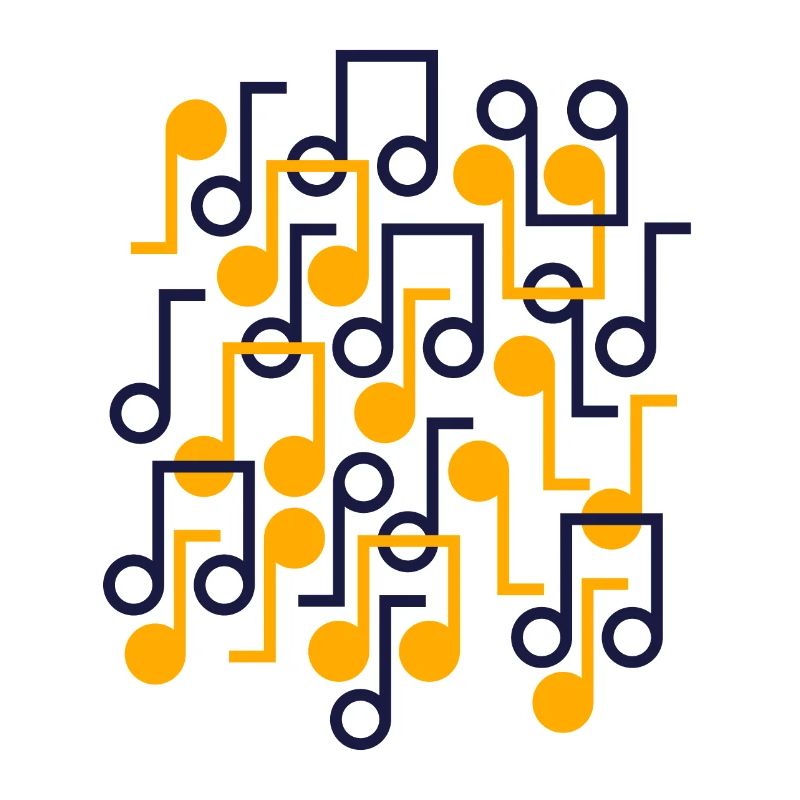 Music Notes Retro Style Pattern