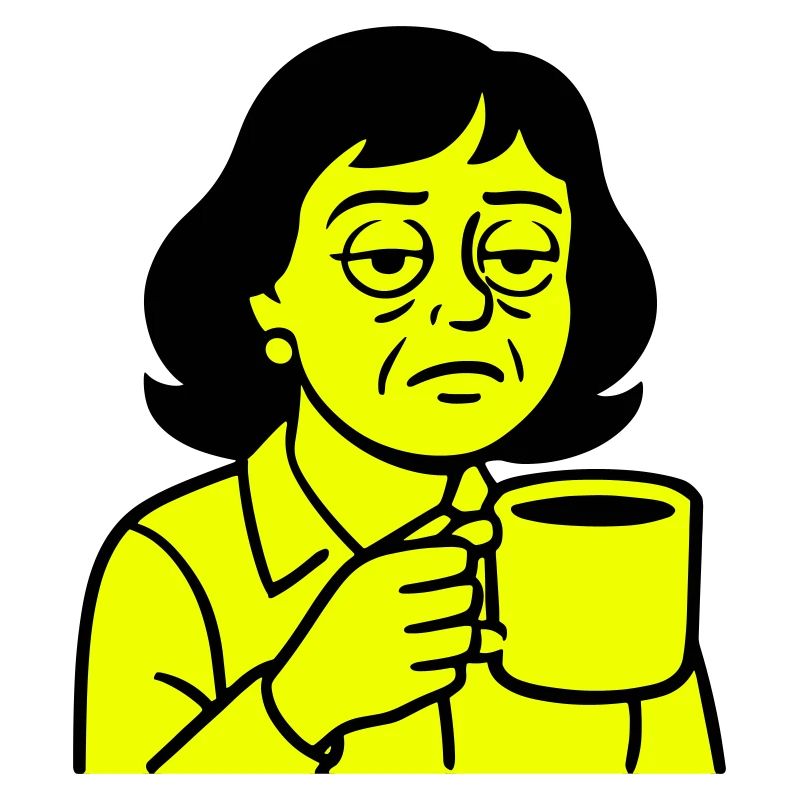 Grumpy coffee lady