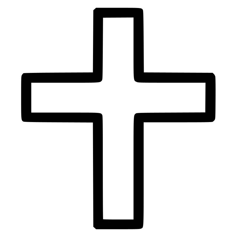 Dickes Kreuz Outline Comic Symbol