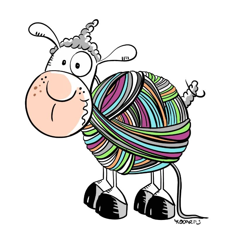 Coloured Sheep - Sheep - Comic - wool