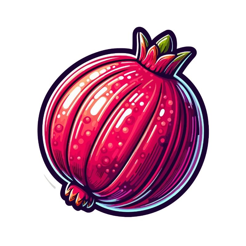Vibrant Hyper-Realistic Pomegranate Illustration