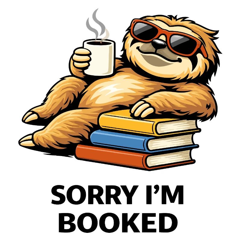 Cozy Sloth Reading Stack