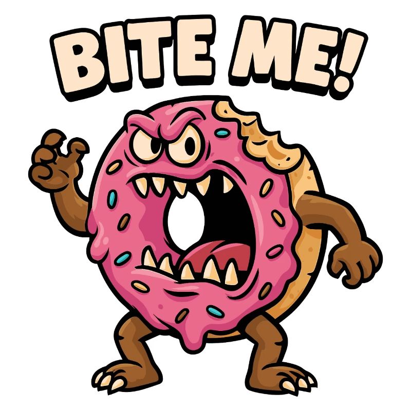 Conception agressive de monstre de beignet