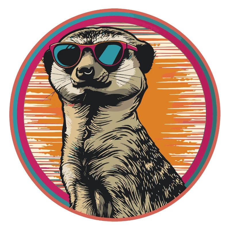 Erdmännchen mit Retro-Sonnenbrille