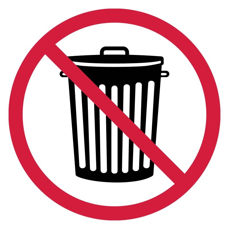 interdit schild zone pas tonne muelle