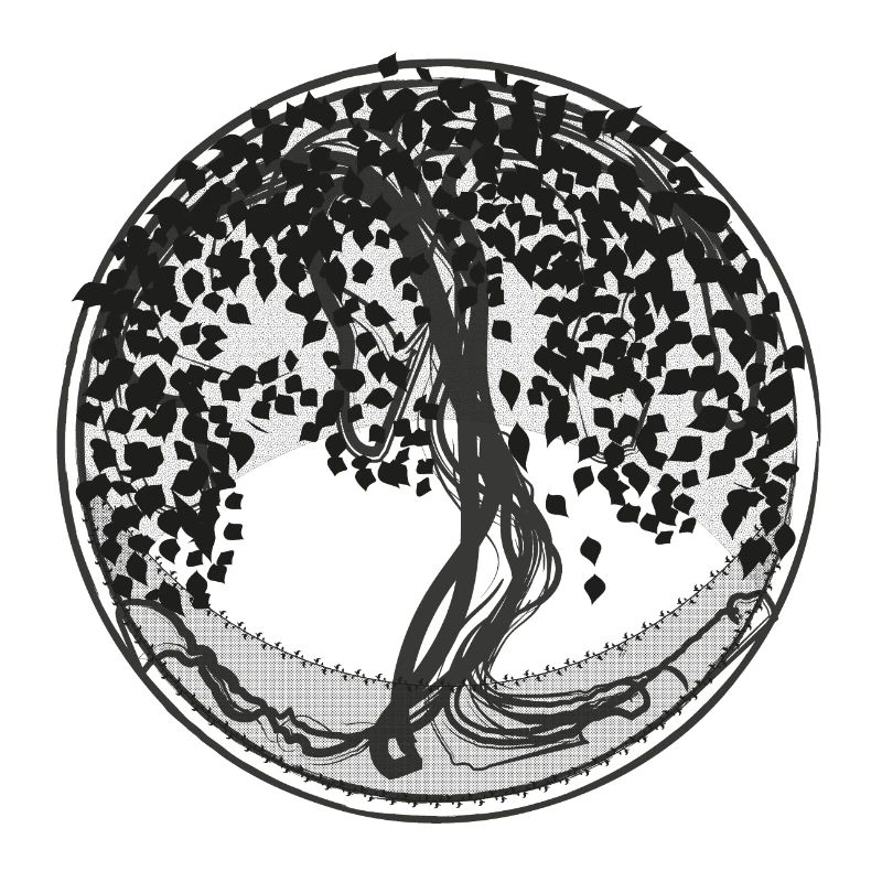 Dark Tree Circle Silhouette