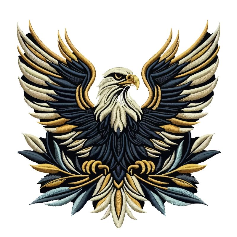 Regal Eagle Wings Embroidered Tee