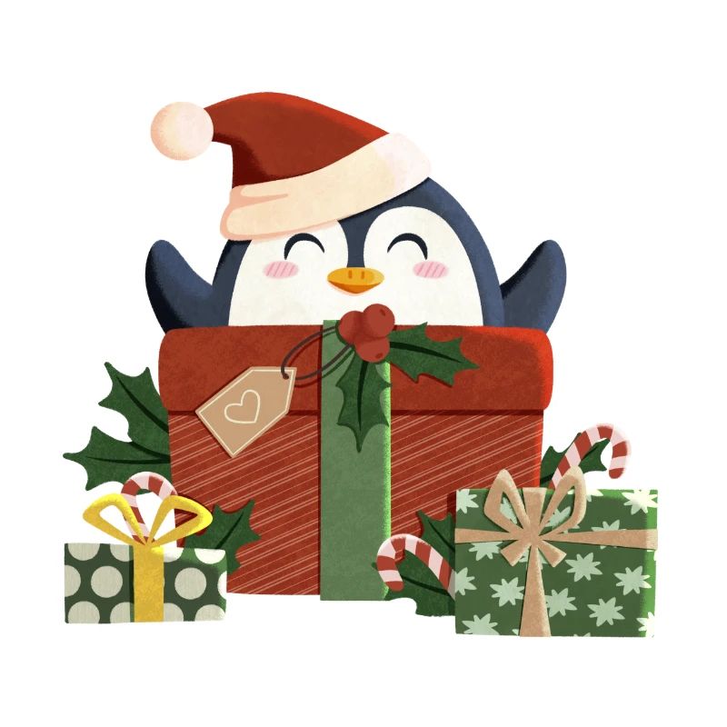 Le pingouin vous souhaite un joyeux Noël