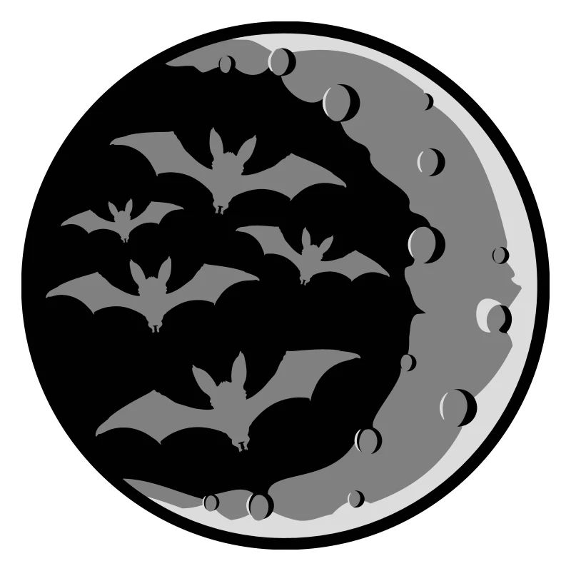 Lots of bats silhouette cool crescent moon night