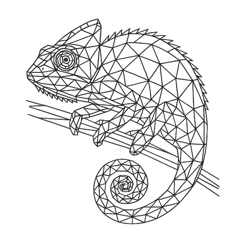 Geometric Chameleon Wireframe
