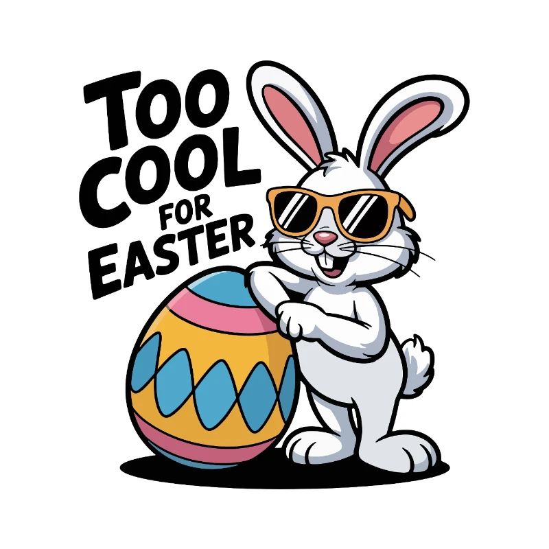 Easter bunny with sunglasses and egg
