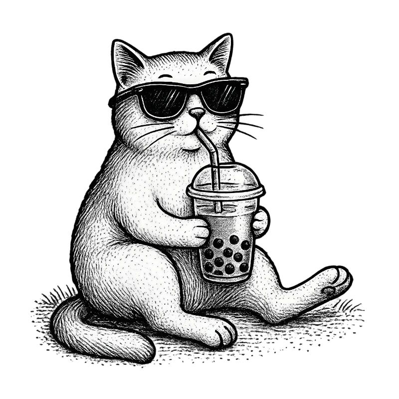 Bubble Tea Cat