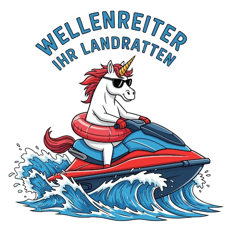Cooles Jetski Einhorn