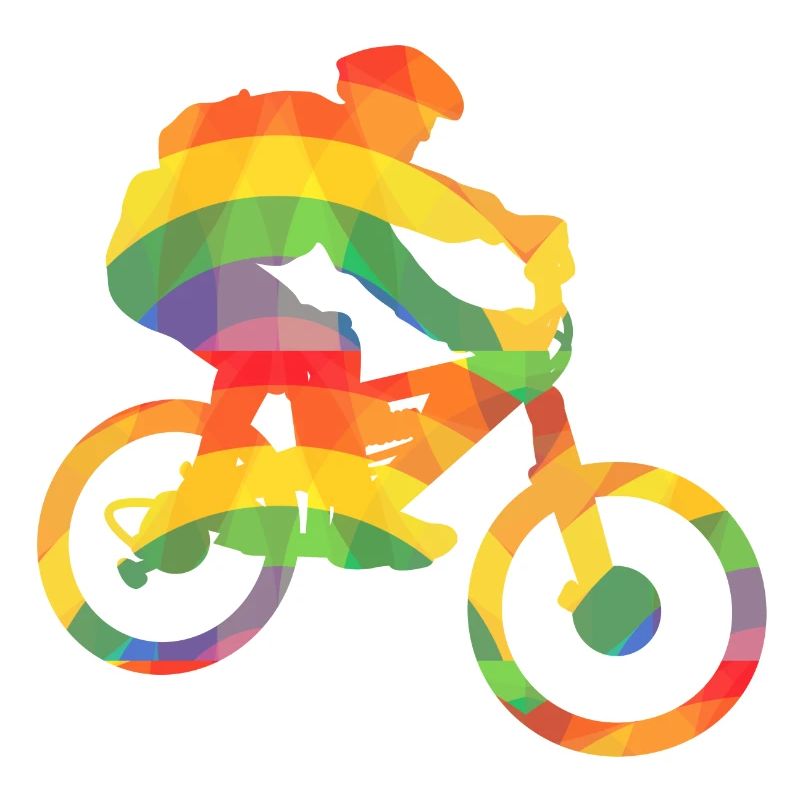 Farbiger Biker / Bunter Mountainbiker
