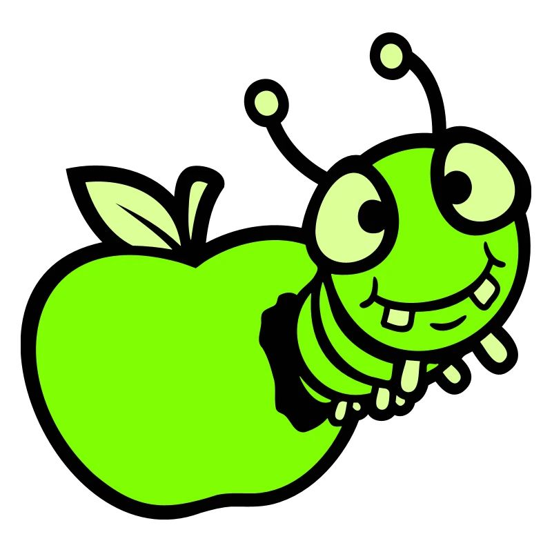 Chenille peeps trou de pomme bande dessinée drôle mignon mignon mignon