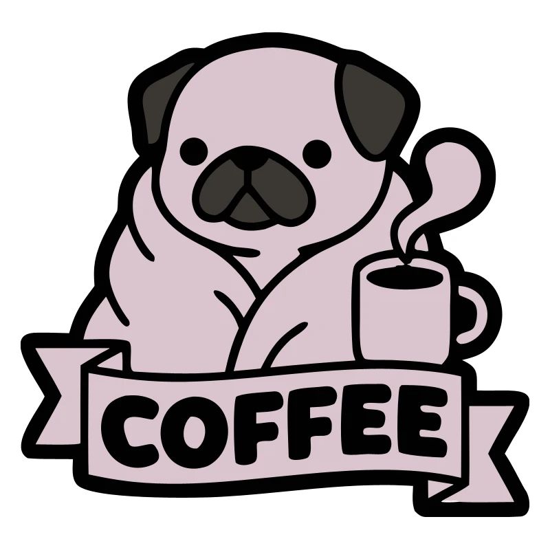Mops Kaffee Morgenmuffel Banner