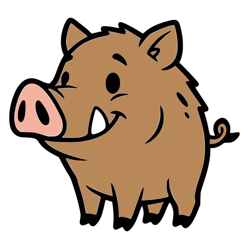 Süßes Wildschwein Comic Glücksbringer