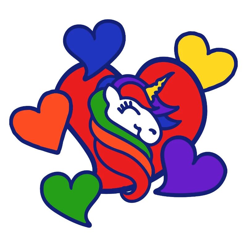Regenbogenherz-Einhorn