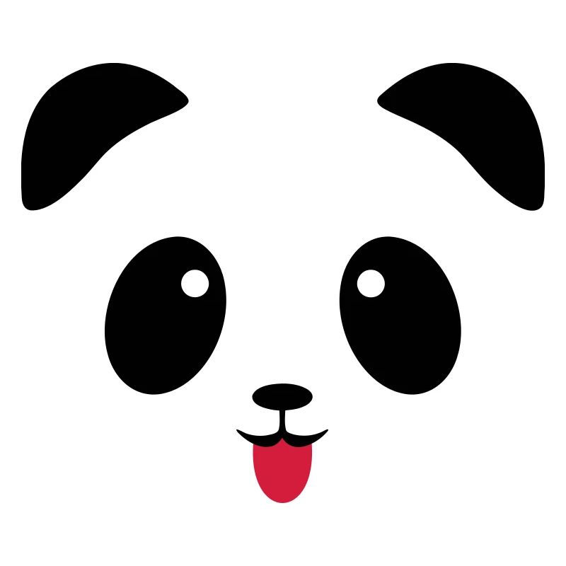 Langue de visage de panda