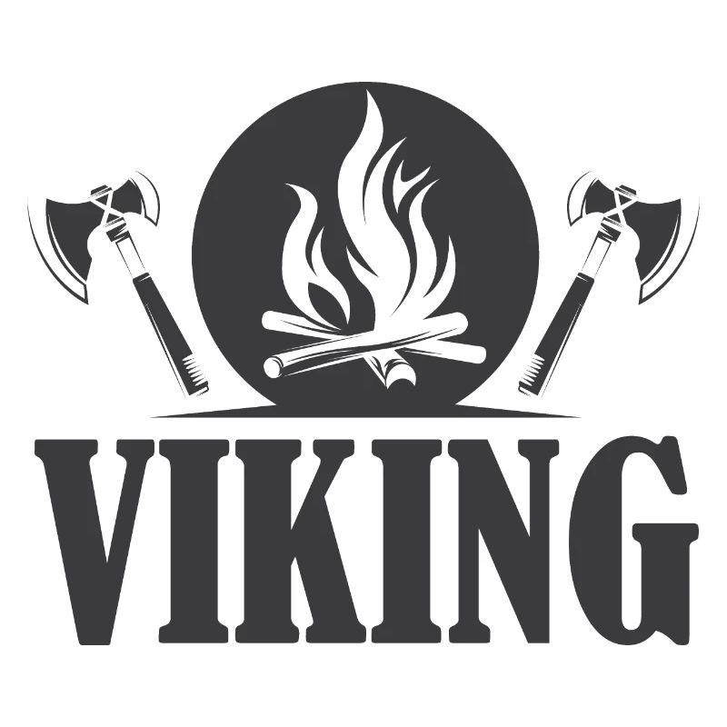 Icône viking hache symbole feu graphique