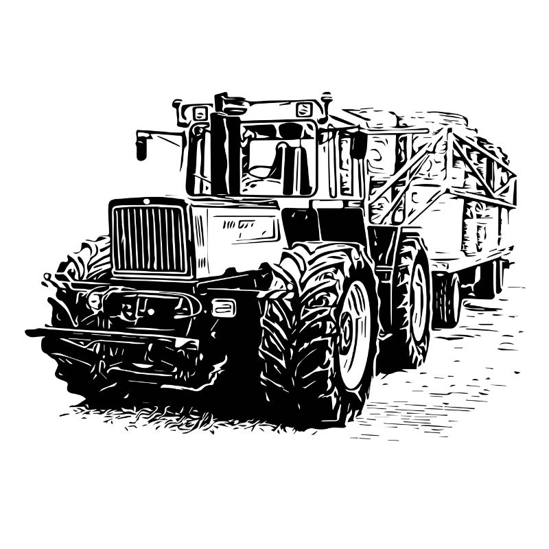 Alter MB trac 1300 TRAKTOR mit Strohanhänger