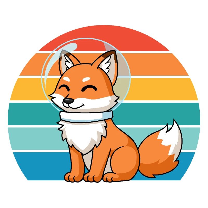Astronauts Retro Predator Red Fox Fox Lover