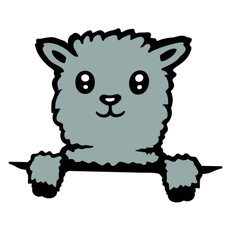 Cute llama fluffy alpaca peeking out