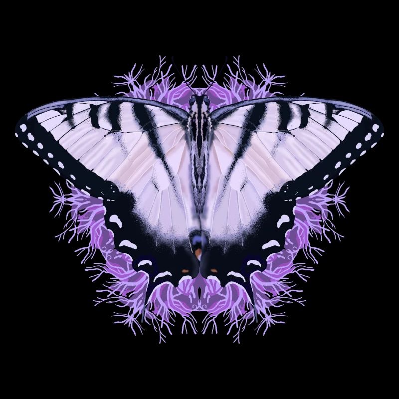 Papillon blanc à fleur pourpre