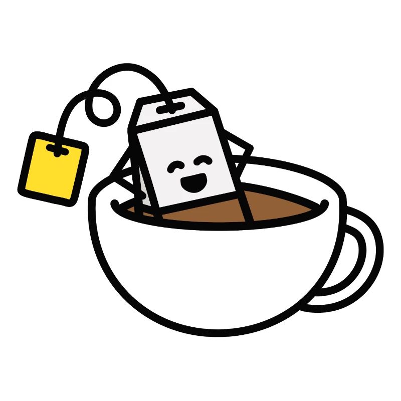 Funny tea bag in teacup bath Tea lover Tea drinker